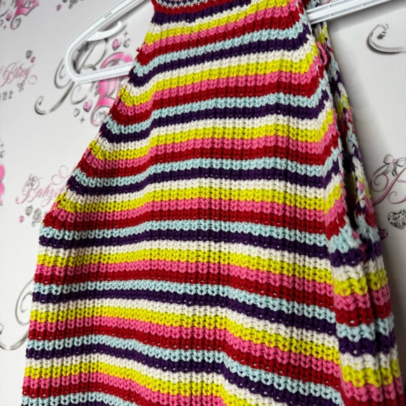 John + Jenn knit crochet rainbow top mock neck turtleneck tank multi color - Picture 5 of 9